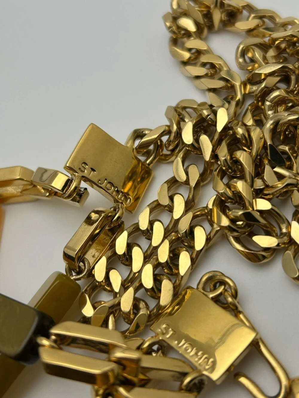 St. John Chain Link Draped Logo Belt 38”